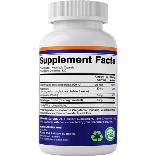 Vitamatic Magnesium Bisglycinate + Vit D3 and Zinc — Vitamatic